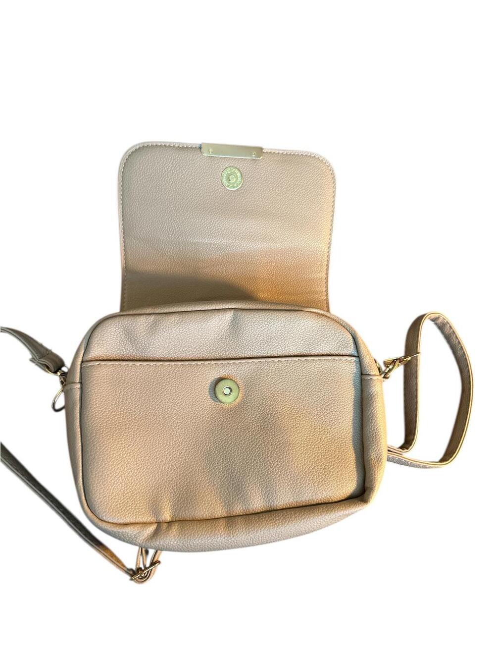 Beige Women's Crossbody Bag with Adjustable Strap - Picture 2 of 3